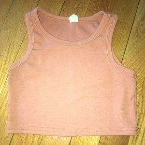 tan/orange cropped tank top